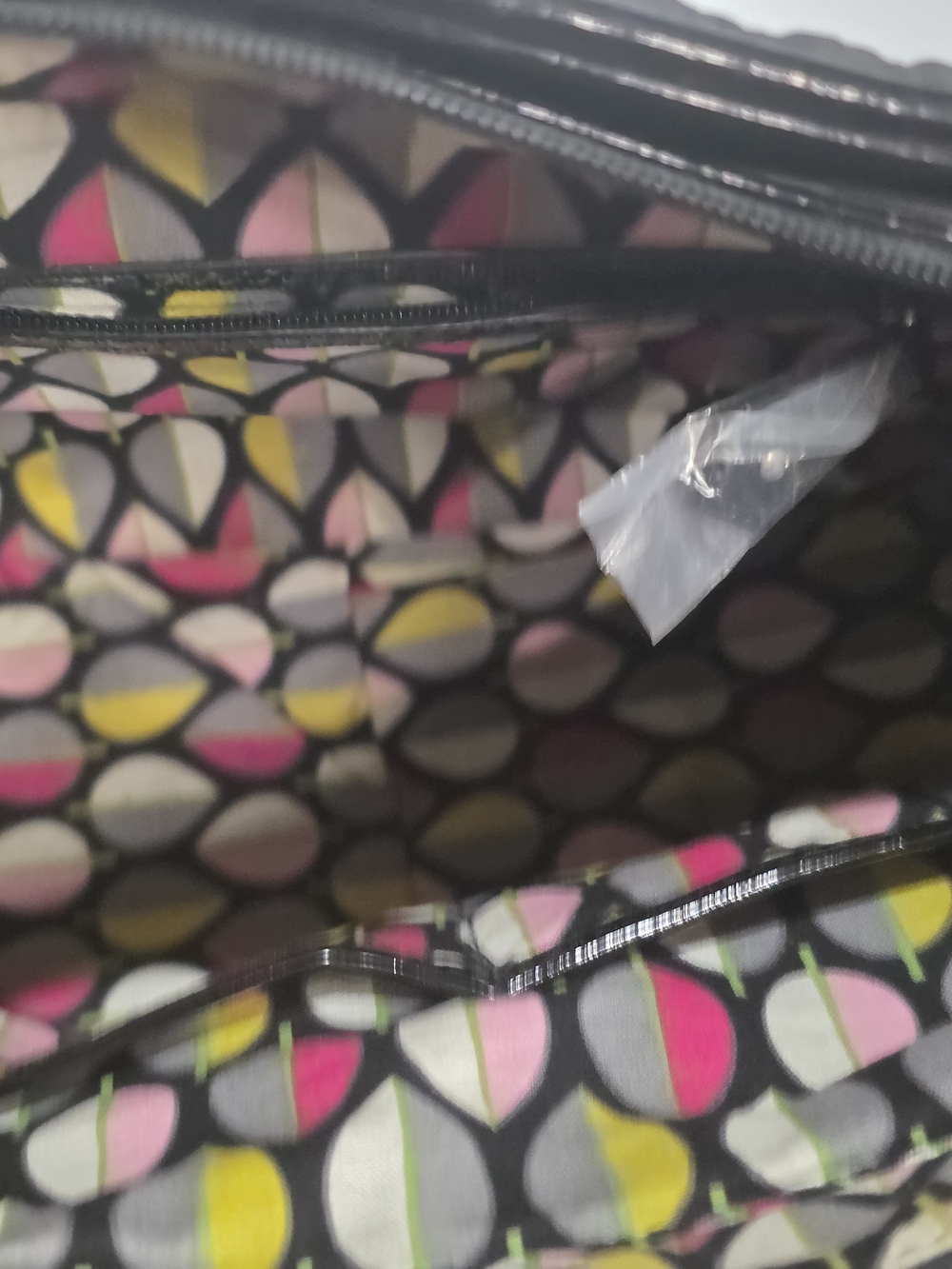 Vera Bradley Black Quilted Satchel with Patent Trim - Picture 6 of 11
